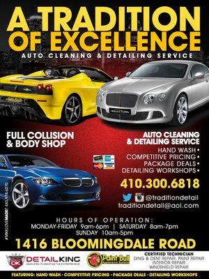 A Tradition of Excellence Auto Cleaning & Detail Services