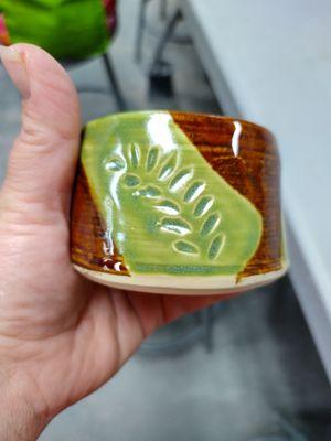 Green tea glaze with mirror black (didn't turn out)