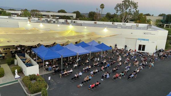 Outdoor Saturday night church service in Aliso Viejo!