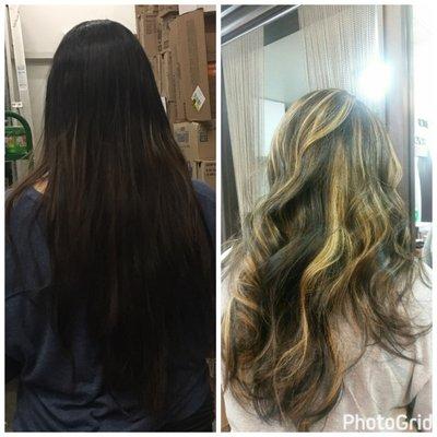 My hair before and after Elizabeth