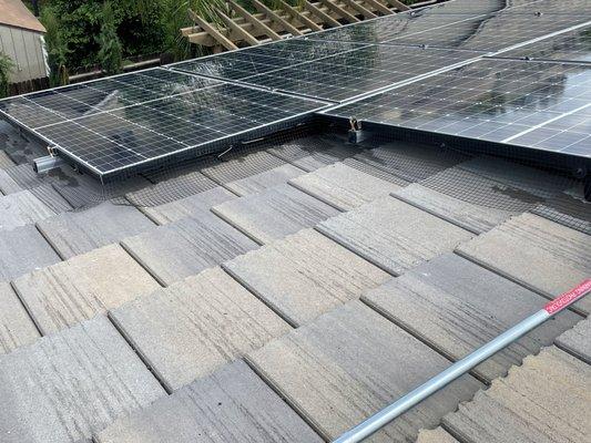 Steel mesh around solar panels