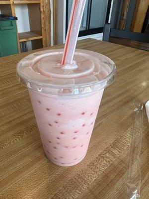 Strawberry Banana Blend Boba Smoothie.