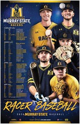 Baseball poster designed for Murray State University Athletics