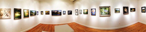 Our upper gallery, featuring a BMCA drawing and painting student exhibit.