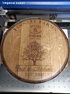 Beautiful Wine Barrel Lazy Susan's can all be customized!