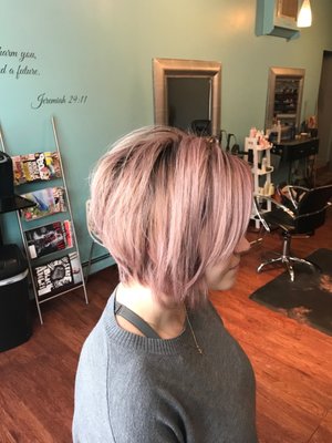 Dusty pink hair color