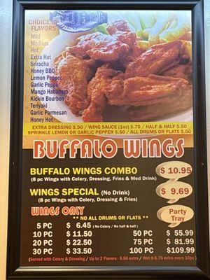 Wings flavors