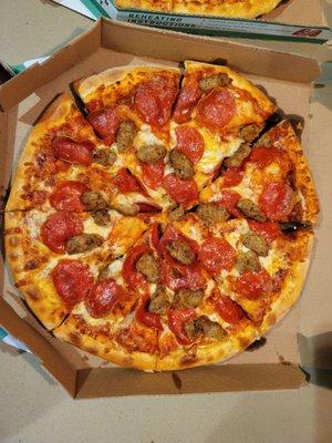 Two meat pizza!