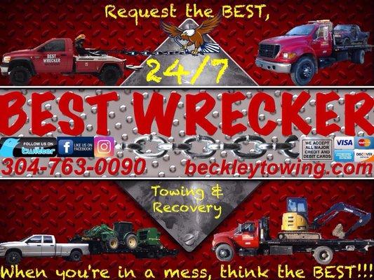 We offer 24/7 Towing and Recovery with, Rollback, Wrecker, Wheel lift, Fuel Delivery, Lockout, and Jump Start Services!