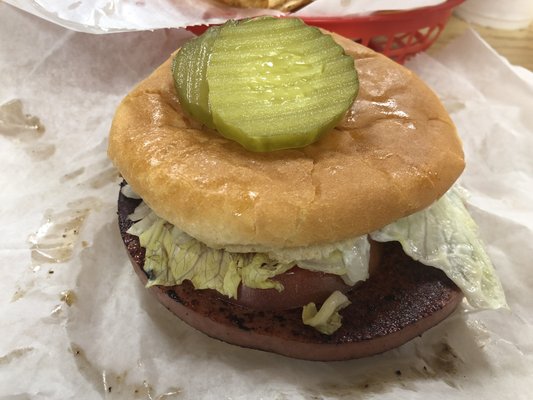 thick sliced bologna sandwich