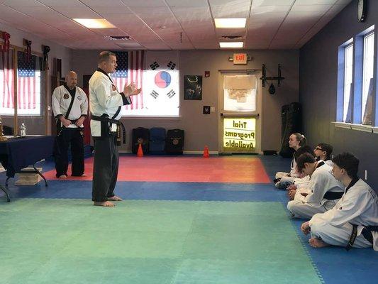 Master Coyle's motivational speech before the 2nd Dan Black Belt test