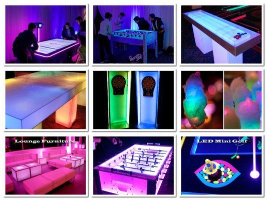 LED Games -  Choose from a wide variety of glow in the dark games  #LEDgames, #partyrentals