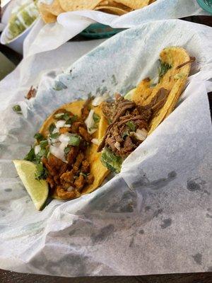 Street tacos! Barbacoa was insane! Tortillas were warm and delicious- really great tacos!