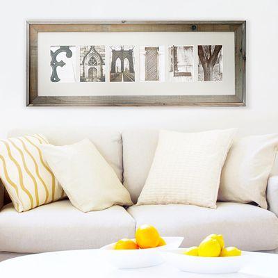 "Family" rustic framed art