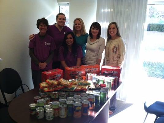 Staff contest.  Each had $10 to spend on food.  All of the food was donated to the Food Bank of Northern Nevada.