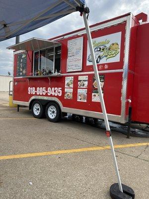 Guzmans truck in the Sutherlands parking lot, Bixby