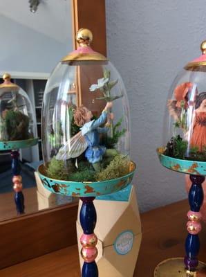 My DIY fairy project. Glass containers and moss bought separately. Thank you Fairy Store!!!