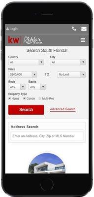 Search for properties right on your phone!