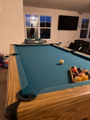 Reassembled POOL TABLE on the THIRD FLOOR