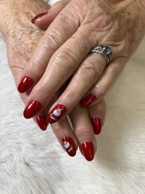 Christmas nails! Acrylic nails with gel polish.