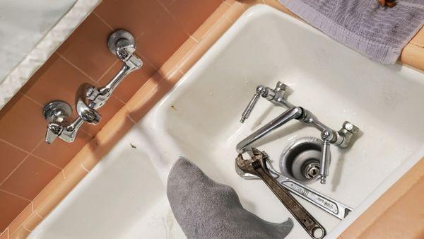 Replace sink faucets due to a leak.