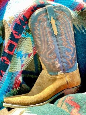 Lucchese roughout boot and Rhonda stark poncho