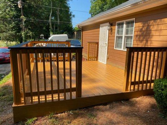 Custom deck build. With finished it with a nice stain