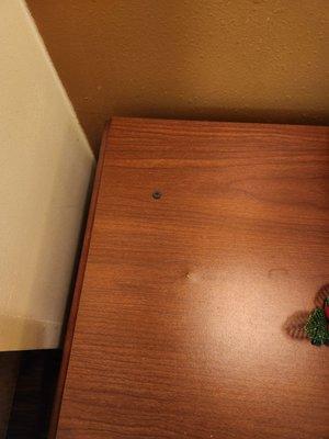 I guess a random screw on top of the nightstand is what usually happens.