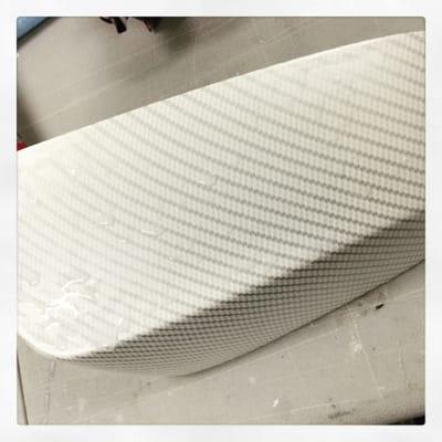 BMW mirror cover in white carbon fiber