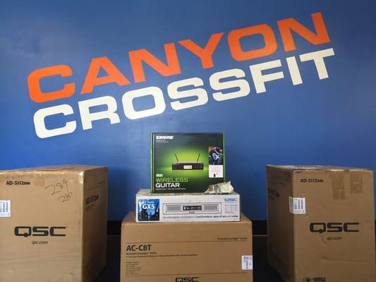 Awesome sound system for an awesome spin class! Canyon Crossfit in Yorba Linda