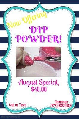 AUGUST 2020 SPECIAL
 www.NailsByRhiannon775.com