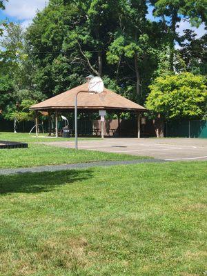 Basketball court and pavilion