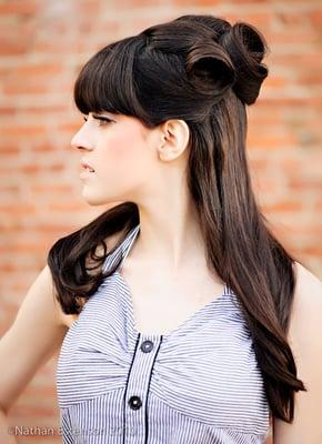 Classic pin curls and vintage looks