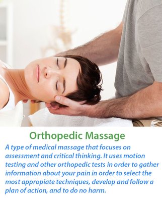 Orthopedic massage can be helpful for acute pain, sports injuries, neck, low back, shoulder pain, and tendinitis