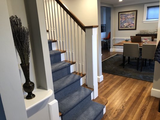 Blue stair runner