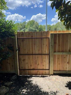 6 Foot Tall Cedar Privacy Fence With Baseboard