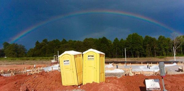 Captioned rain bow just before hurricane  Florence