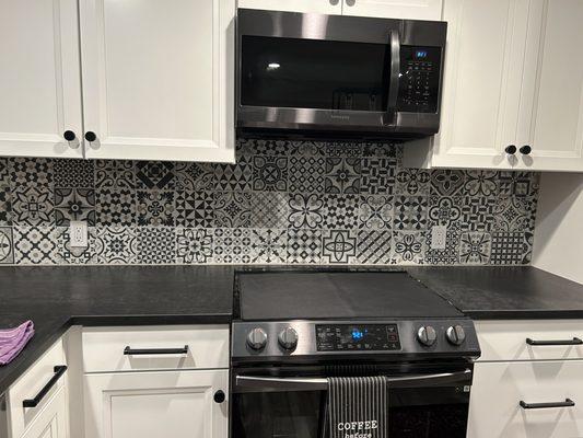 Custom tile backsplash