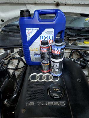 Oil Comsuption Problem?
Let us help...

Engine Cleaner 
Full Synthetic German Oil
Oil Stabilizer Additive for only $90