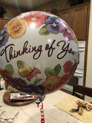 Wrong balloon for birthday flowers