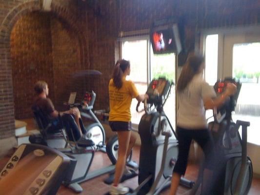 Cardio den with TVs