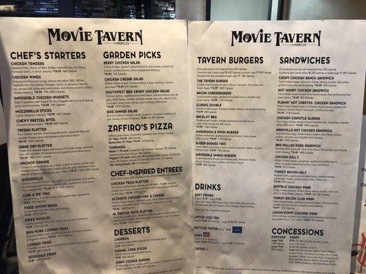 Great selection of tavern food!