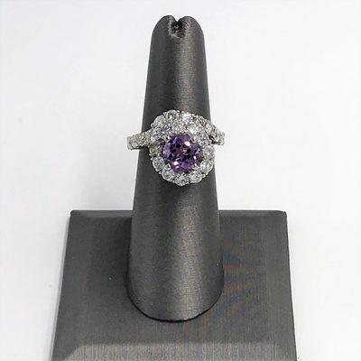 NEW! Diamond Cocktail rings in a variety of shapes and sizes like this Amethyst and Diamond Cocktail ring in 14K WG.  Compare our prices!