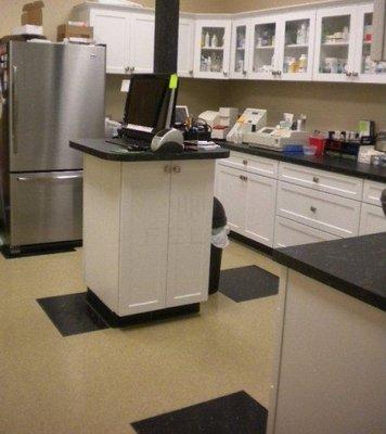 Pharmacy and Lab This room functions as both a pharmacy and a lab room. Here we perform blood tests, urinalysis tests, fecal...