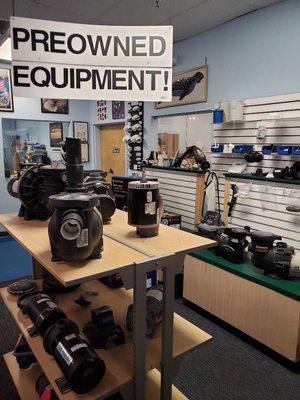 We sell preowned equipment that has been reconditioned and  carries a warranty.