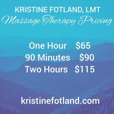 Great low rates for those serious about regular self-care via massage.