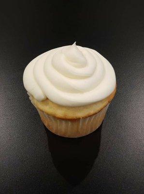 Jumbo vanilla cupcake with fresh lemon buttercream frosting