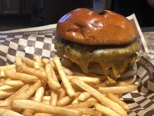 Cheeseburger and fries