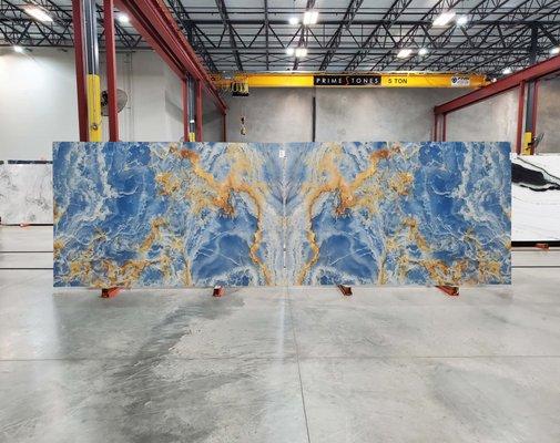 Blue Crystal Onyx Bookmatch| Primestones® - Premier Stone Provider in South Florida