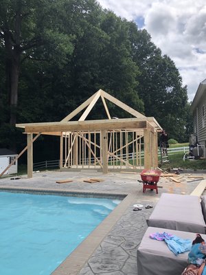 Framing for pool house